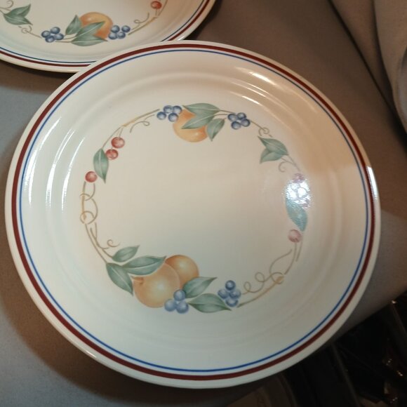 Corelle Corning Abundance 4 Luncheon Salad Plates 8 1/2" Discontinued Fruit #3 - Picture 9 of 11